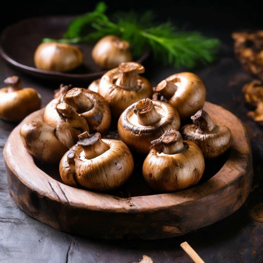 Грибы на мангале